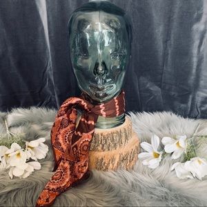 Vtg pink brown orange 70s psychedelic scarf